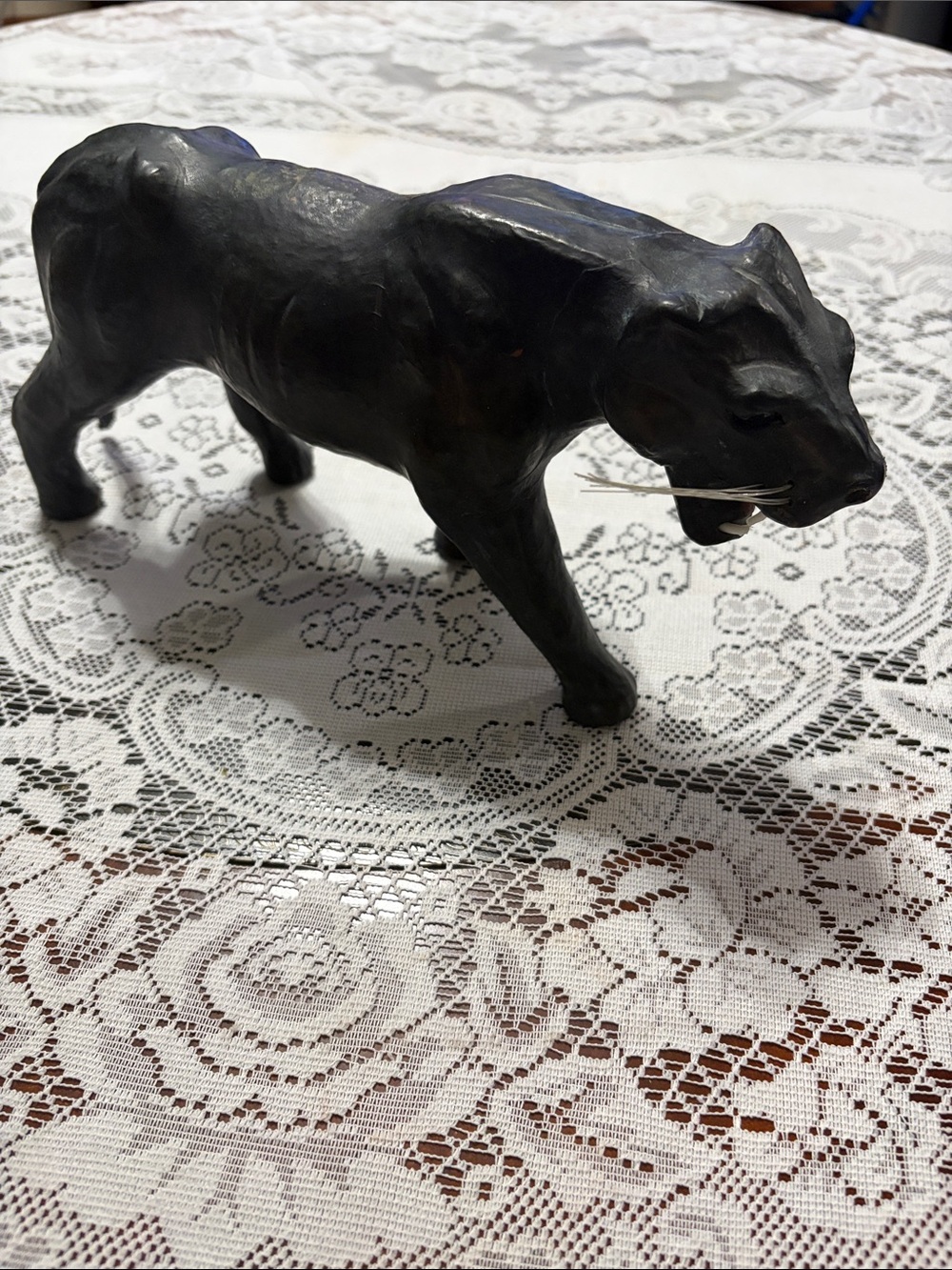 MCM Handcrafted Black Panther Leather wrapped paper Mache